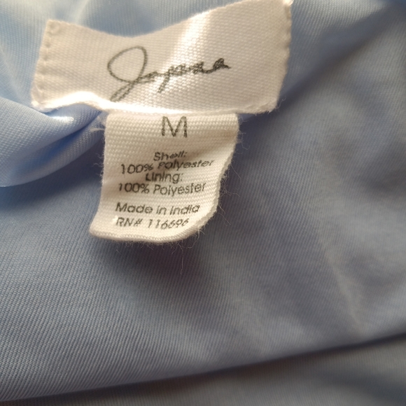 JOPNA light blue dot swiss, long sleeve, tiered, lined mini dress. - Picture 5 of 5